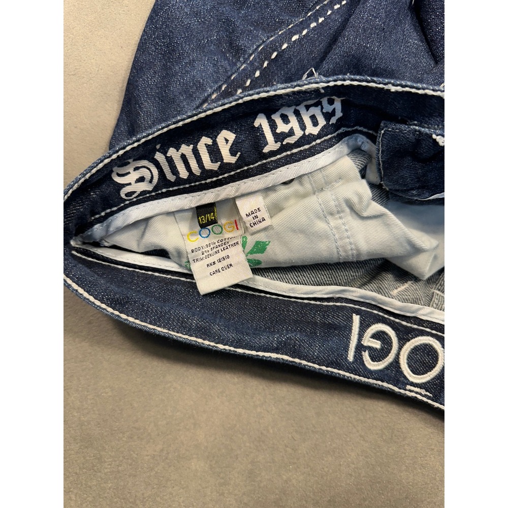 COOGI‎ Womens Denim Shorts C Logo Embroidered Distressed Blue Jeans Size 13 14 - Picture 6 of 7